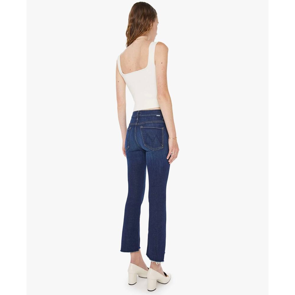 MOTHER‎ Insider Crop Step Fray Bootcut Jeans Off Limits Dark Wash 26 - Picture 7 of 16